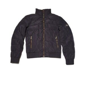 Versace Collection Men's Blue Goose Down Puffer Jacket Full Zip Stand-Up US 38